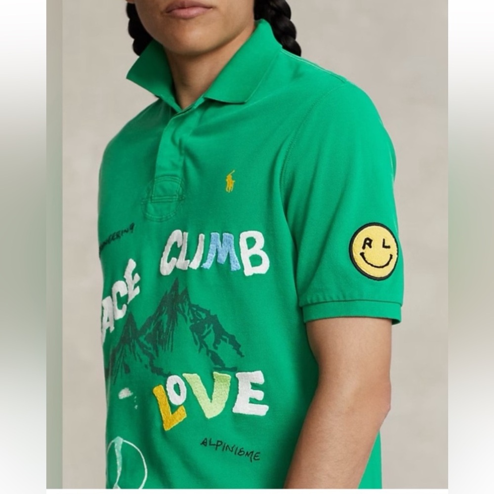 NWT Polo Ralph Lauren Classic Fit
Peace Climb Love Polo Shirt - Picture 3 of 6